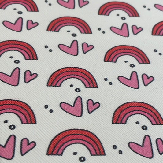 109 leatherette valentine hearts and rainbows