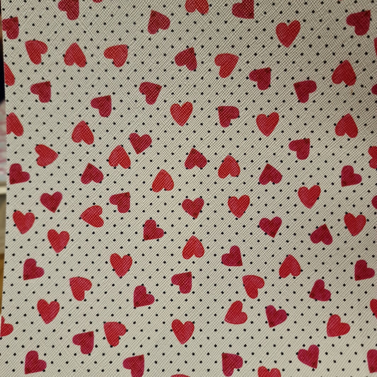 18 Leatherette Valentines hearts and spots