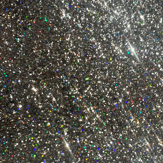 4 Chunky glitter silver with multi coloured sparkle