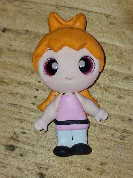 112 clay Powerpuff girl pink dress ginger hair