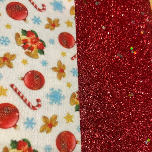 56 Christmas leatherette double sided candy cane