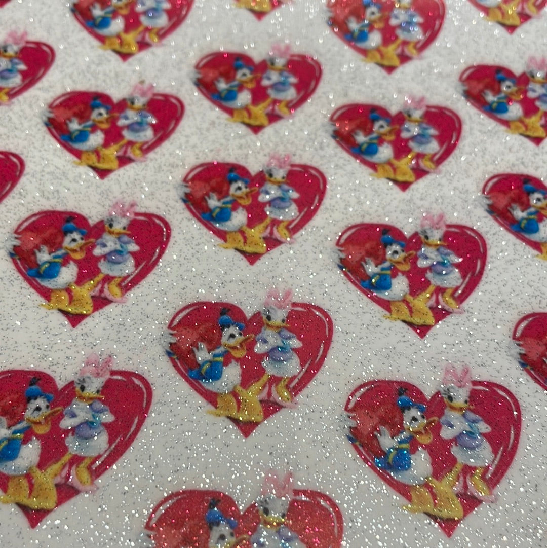 152 character Donald and daisy jelly glitter leatherette