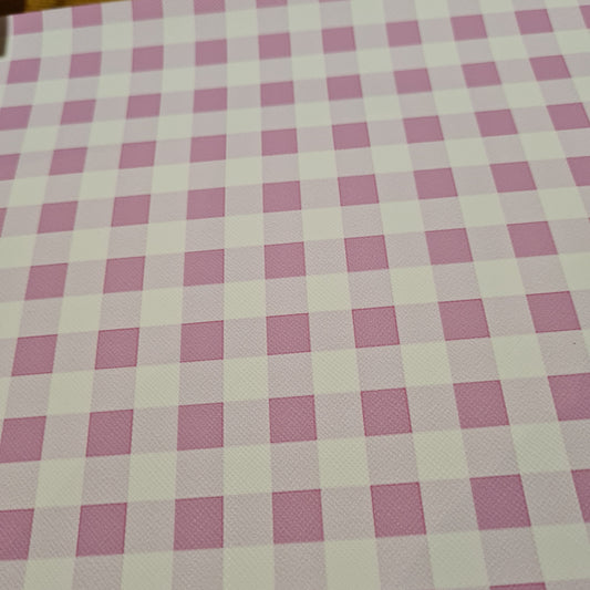 15 Leatherette school gingham pink