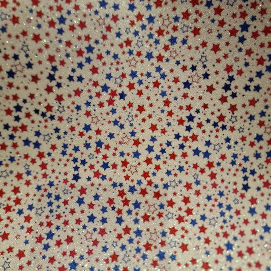 8 fine glitter red blue white stars