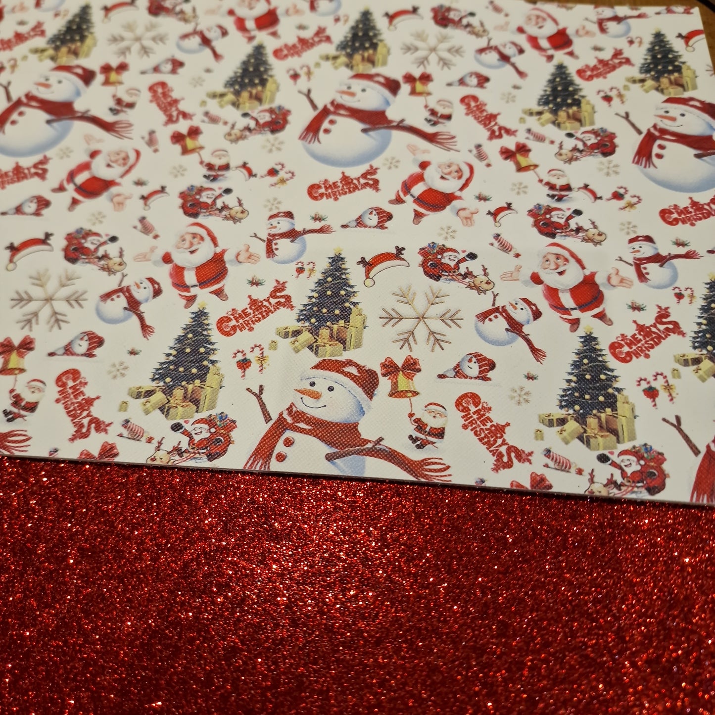 40 Christmas leatherette snow friends double sided