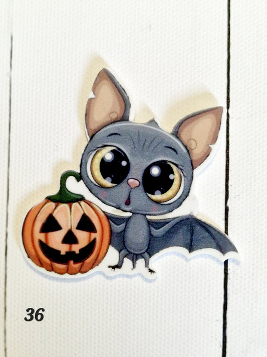 201 Embellishment bat and pumpkin halloween