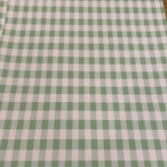 82 Leatherette school gingham light green