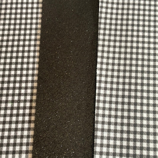 53 Fine glitter black double sided gingham